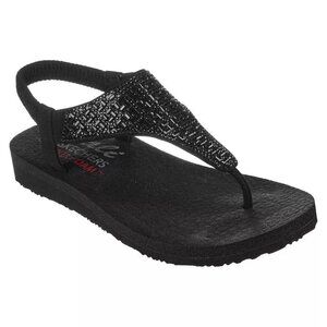Skechers Cali Meditation Sweet Rock Women's Slingback Sandals Black Size 7 Yoga